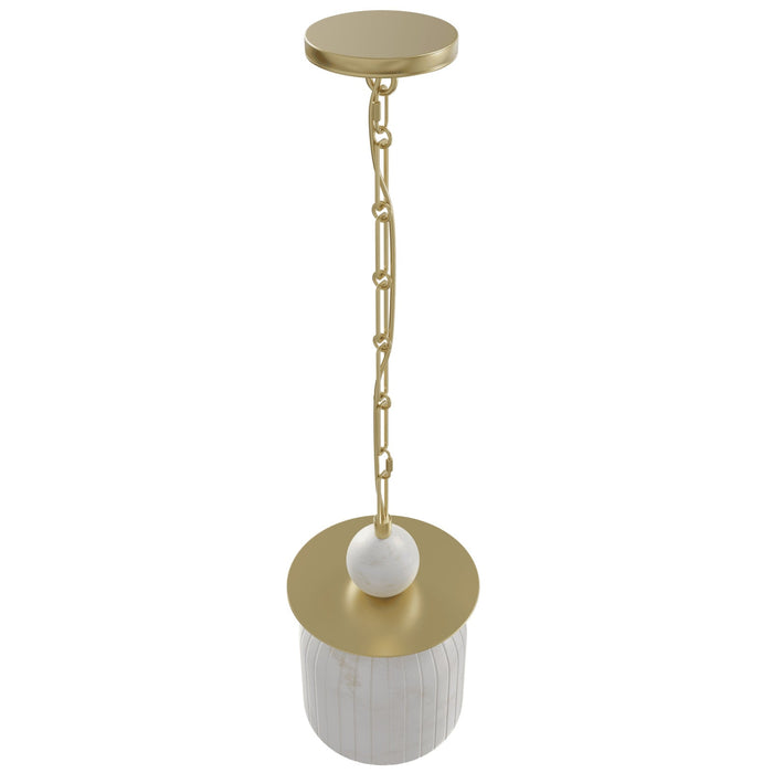 Pendant Light Avenue Lighting HF7501-BB Westwood 11"H Alabaster LED Pendant in Brushed Brass Avenue Lighting
