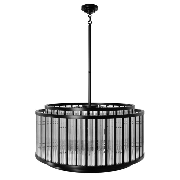 Chandelier Avenue Lighting HF1928-GM Waldorf 31" Round Chandelier in Polished Gunmetal Avenue Lighting
