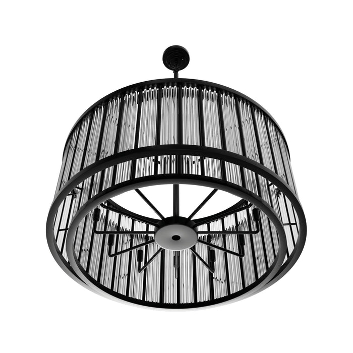 Chandelier Avenue Lighting HF1928-GM Waldorf 31" Round Chandelier in Polished Gunmetal Avenue Lighting
