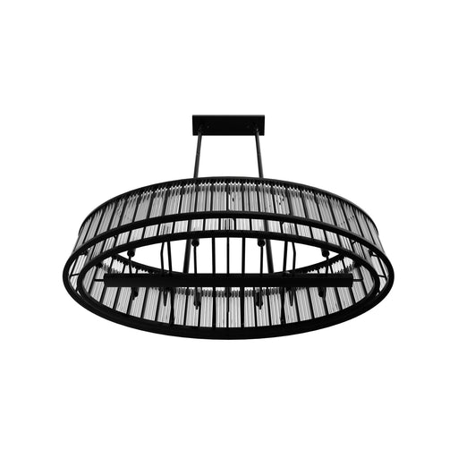 Chandelier Avenue Lighting HF1927-GM Waldorf 52"L Oval Chandelier in Polished Gunmetal Avenue Lighting