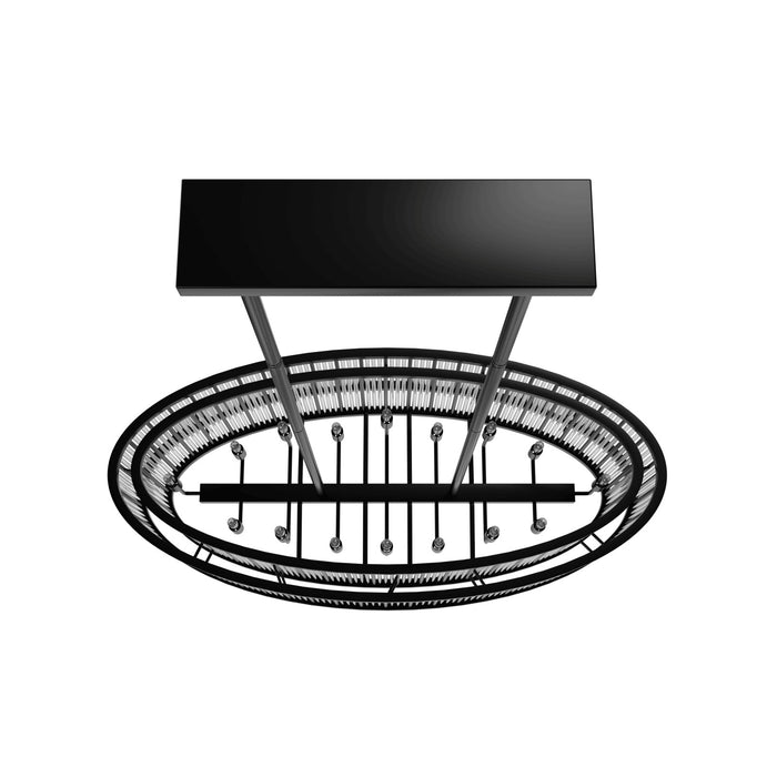 Chandelier Avenue Lighting HF1927-GM Waldorf 52"L Oval Chandelier in Polished Gunmetal Avenue Lighting