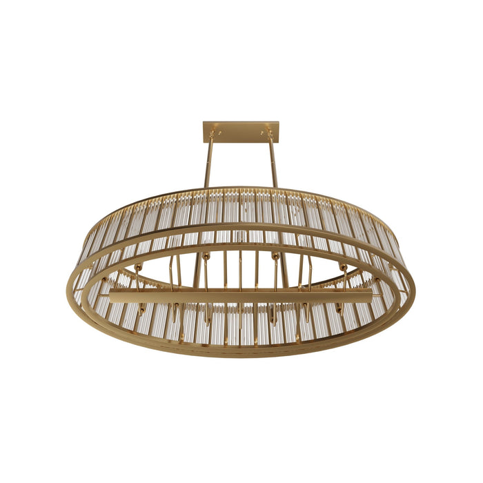 Chandelier Avenue Lighting HF1927-AB Waldorf 52"L Oval Chandelier in Aged Brass Avenue Lighting