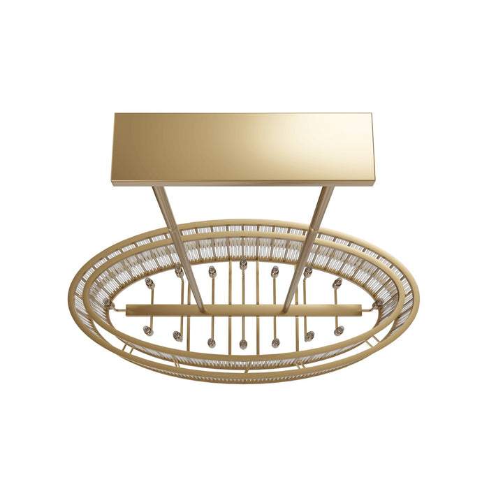 Chandelier Avenue Lighting HF1927-AB Waldorf 52"L Oval Chandelier in Aged Brass Avenue Lighting