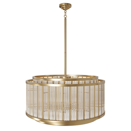 Chandelier Avenue Lighting HF1928-AB Waldorf 31" Round Chandelier in Aged Brass Avenue Lighting