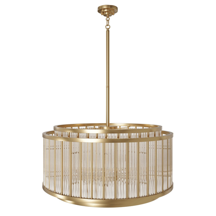 Chandelier Avenue Lighting HF1928-AB Waldorf 31" Round Chandelier in Aged Brass Avenue Lighting