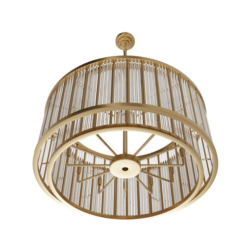 Chandelier Avenue Lighting HF1928-AB Waldorf 31" Round Chandelier in Aged Brass Avenue Lighting