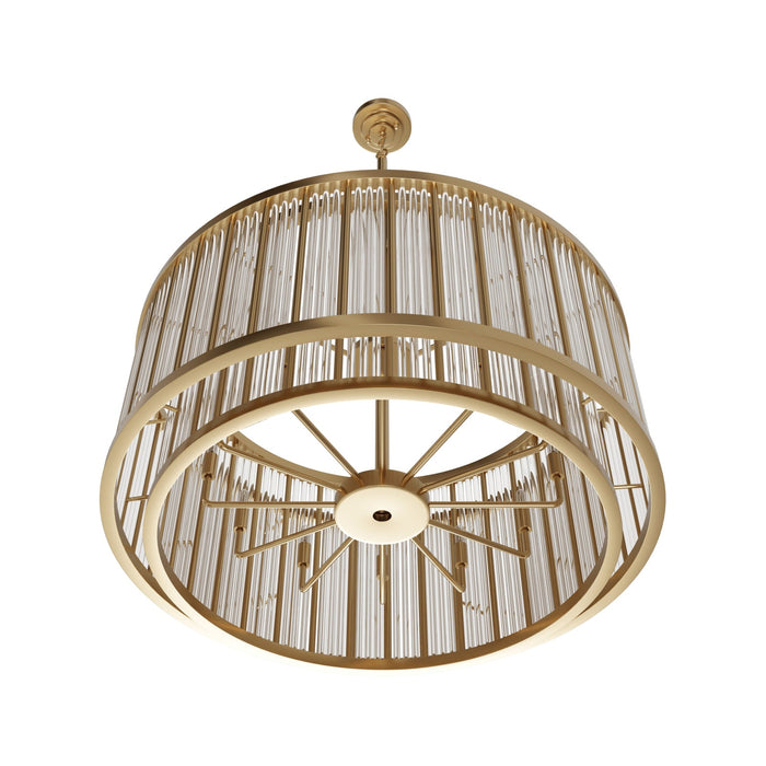 Chandelier Avenue Lighting HF1928-AB Waldorf 31" Round Chandelier in Aged Brass Avenue Lighting