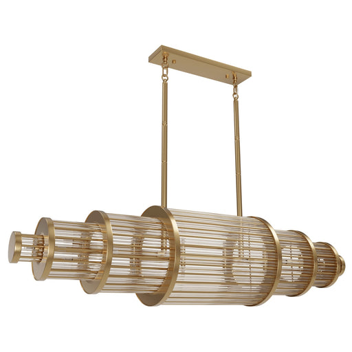 Chandelier Avenue Lighting HF1920-AB Waldorf 64"W LED Pendant in Aged Brass Avenue Lighting