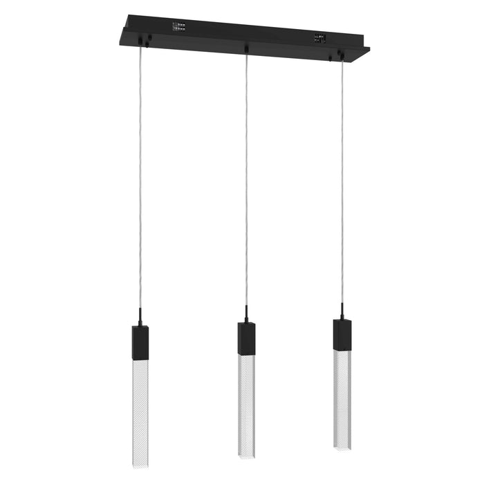 Multi-Light Pendant Avenue Lighting HF1900-3-GL-BK-SNW The Original Glacier 3-Light 37"W LED Pendant in Black/Snow Crystals Avenue Lighting