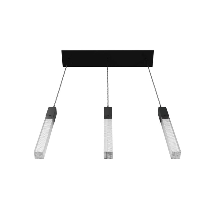 Multi-Light Pendant Avenue Lighting HF1900-3-GL-BK-SNW The Original Glacier 3-Light 37"W LED Pendant in Black/Snow Crystals Avenue Lighting