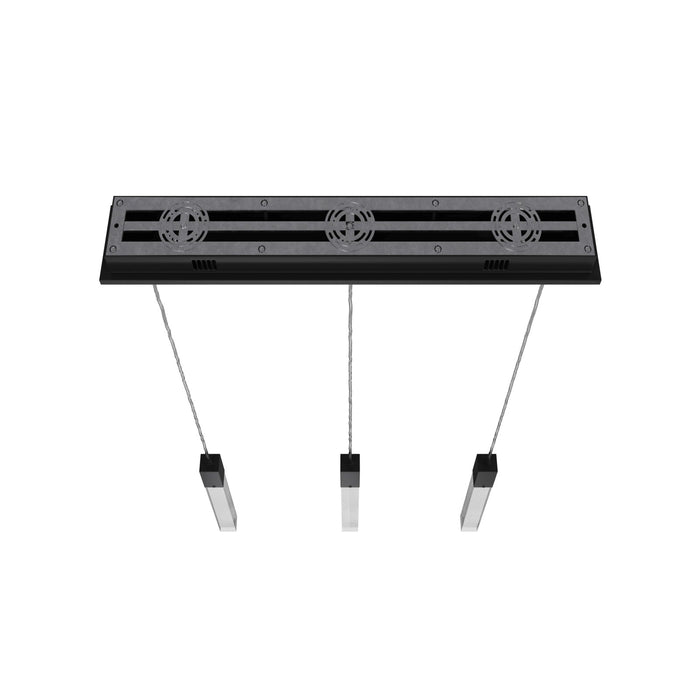 Multi-Light Pendant Avenue Lighting HF1900-3-GL-BK-SNW The Original Glacier 3-Light 37"W LED Pendant in Black/Snow Crystals Avenue Lighting