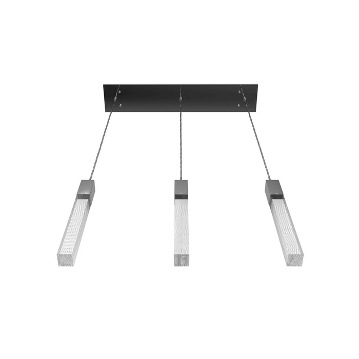 Multi-Light Pendant Avenue Lighting HF1900-3-GL-CH-SNW The Original Glacier 3-Light 37"W LED Pendant in Polished Chrome/Snow Crystals Avenue Lighting