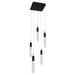 Multi-Light Pendant Avenue Lighting HF1900-5-GL-BK-SNW The Original Glacier 5-Light 12"W LED Pendant in Black/Snow Crystals Avenue Lighting