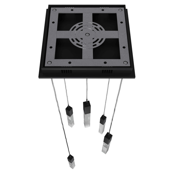 Multi-Light Pendant Avenue Lighting HF1900-5-GL-BK-SNW The Original Glacier 5-Light 12"W LED Pendant in Black/Snow Crystals Avenue Lighting