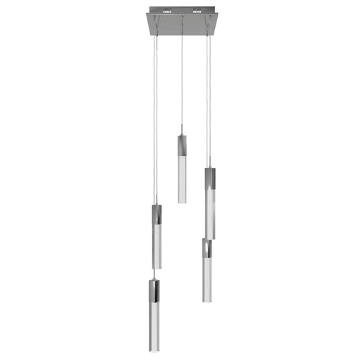 Multi-Light Pendant Avenue Lighting HF1900-5-GL-CH-SNW The Original Glacier 5-Light 12"W LED Pendant in Polished Chrome/Snow Crystals Avenue Lighting
