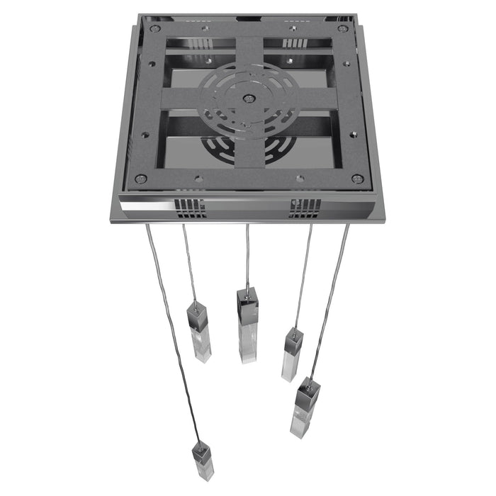 Multi-Light Pendant Avenue Lighting HF1900-5-GL-CH-SNW The Original Glacier 5-Light 12"W LED Pendant in Polished Chrome/Snow Crystals Avenue Lighting