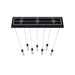 Multi-Light Pendant Avenue Lighting HF1900-7-GL-BK-SNW The Original Glacier 7-Light 47"W LED Pendant in Black/Snow Crystals Avenue Lighting