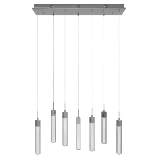 Multi-Light Pendant Avenue Lighting HF1900-7-GL-CH-SNW The Original Glacier 7-Light 47"W LED Pendant in Polished Chrome/Snow Crystals Avenue Lighting