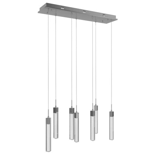 Multi-Light Pendant Avenue Lighting HF1900-7-GL-CH-SNW The Original Glacier 7-Light 47"W LED Pendant in Polished Chrome/Snow Crystals Avenue Lighting
