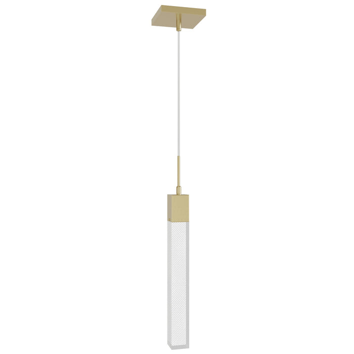 Pendant Light Avenue Lighting HF1901-1-GL-BB-SNW The Original Glacier 1-Light 2"W LED Mini Pendant in Brushed Brass/Snow Crystal Avenue Lighting