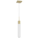 Pendant Light Avenue Lighting HF1901-1-GL-BB-SNW The Original Glacier 1-Light 2"W LED Mini Pendant in Brushed Brass/Snow Crystal Avenue Lighting