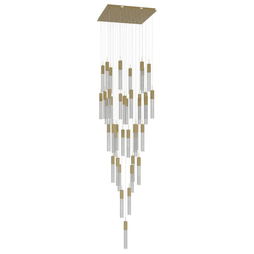 Chandelier Avenue Lighting HF1903-41-GL-BB-SNW The Original Glacier 41-Light 36"W Multi-Light Chandelier in Brushed Brass/Snow Crystals Avenue Lighting