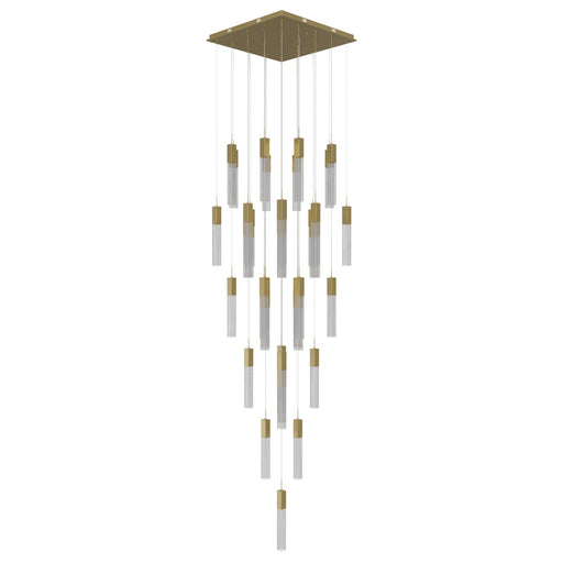 Chandelier Avenue Lighting HF1903-41-GL-BB-SNW The Original Glacier 41-Light 36"W Multi-Light Chandelier in Brushed Brass/Snow Crystals Avenue Lighting
