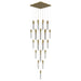 Chandelier Avenue Lighting HF1903-41-GL-BB-SNW The Original Glacier 41-Light 36"W Multi-Light Chandelier in Brushed Brass/Snow Crystals Avenue Lighting