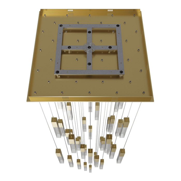 Chandelier Avenue Lighting HF1903-41-GL-BB-SNW The Original Glacier 41-Light 36"W Multi-Light Chandelier in Brushed Brass/Snow Crystals Avenue Lighting