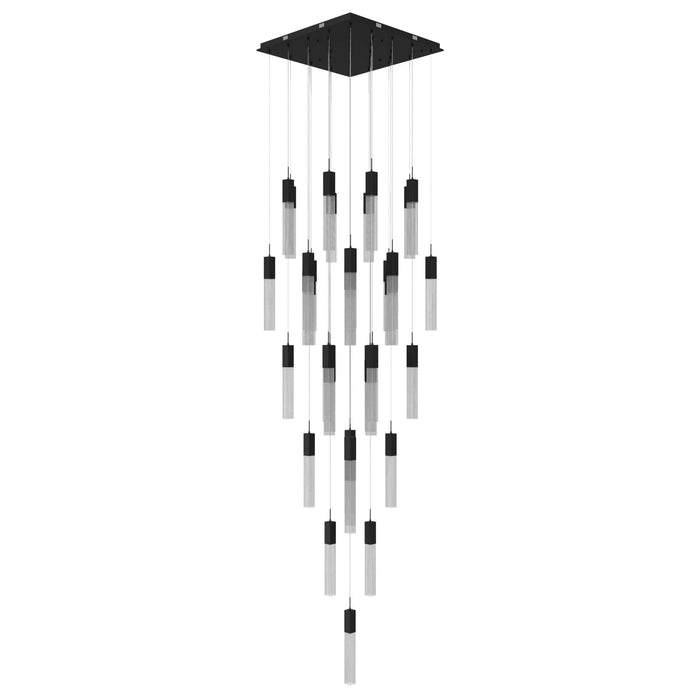Chandelier Avenue Lighting HF1903-41-GL-BK-SNW The Original Glacier 41-Light 36"W Multi-Light Chandelier in Black/Snow Crystals Avenue Lighting