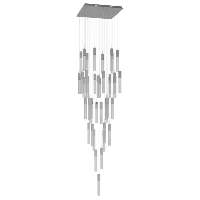 Chandelier Avenue Lighting HF1903-41-GL-CH-SNW The Original Glacier 41-Light 36"W Multi-Light Chandelier in Polished Chrome/Snow Crystals Avenue Lighting