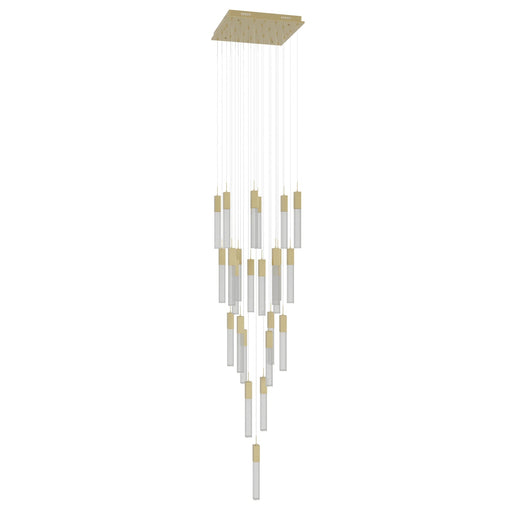 Chandelier Avenue Lighting HF1904-25-GL-BB-SNW The Original Glacier 25-Light 28"W Multi-Light Chandelier in Brushed Brass/Snow Crystals Avenue Lighting