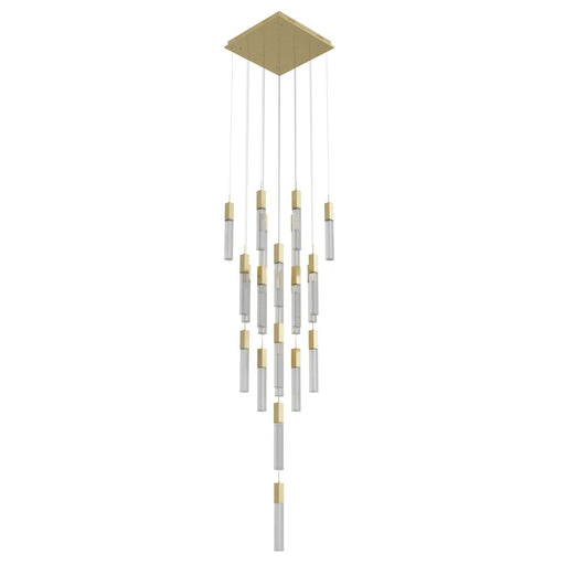 Chandelier Avenue Lighting HF1904-25-GL-BB-SNW The Original Glacier 25-Light 28"W Multi-Light Chandelier in Brushed Brass/Snow Crystals Avenue Lighting