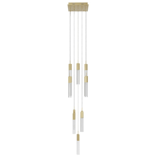 Chandelier Avenue Lighting HF1905-13-GL-BB-SNW The Original Glacier 13-Light 20"W Multi-Light Chandelier in Brushed Brass/Snow Crystals Avenue Lighting
