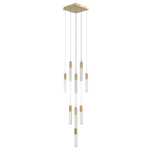 Chandelier Avenue Lighting HF1905-13-GL-BB-SNW The Original Glacier 13-Light 20"W Multi-Light Chandelier in Brushed Brass/Snow Crystals Avenue Lighting