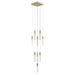 Chandelier Avenue Lighting HF1905-13-GL-BB-SNW The Original Glacier 13-Light 20"W Multi-Light Chandelier in Brushed Brass/Snow Crystals Avenue Lighting