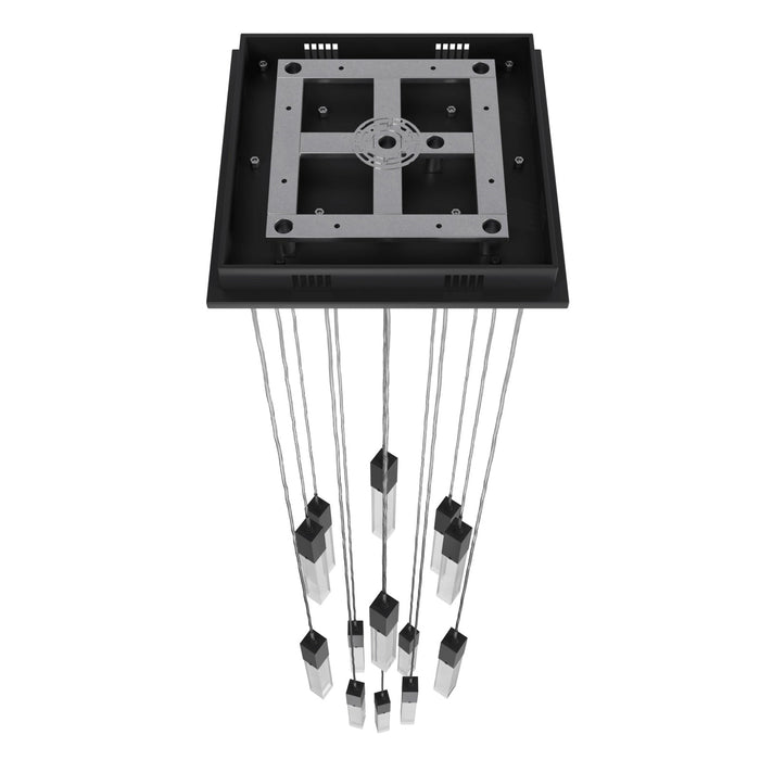 Chandelier Avenue Lighting HF1905-13-GL-BK-SNW The Original Glacier 13-Light 20"W Multi-Light Chandelier in Black/Snow Crystals Avenue Lighting