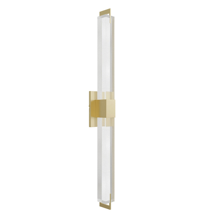 Wall Sconce Avenue Lighting HF3012-BB-XL-SNW The Original Glacier 39"H LED Wall Sconce in Brushed Brass/Snow Crystal Avenue Lighting