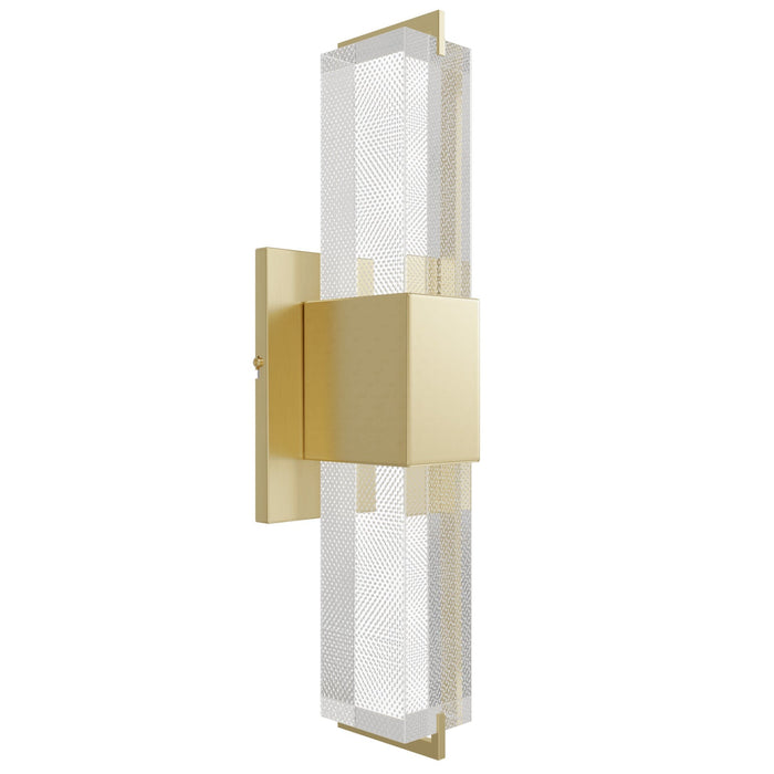 Wall Sconce Avenue Lighting HF3012-BB-SNW The Original Glacier 17"H LED Wall Sconce in Brushed Brass/Snow Crystal Avenue Lighting