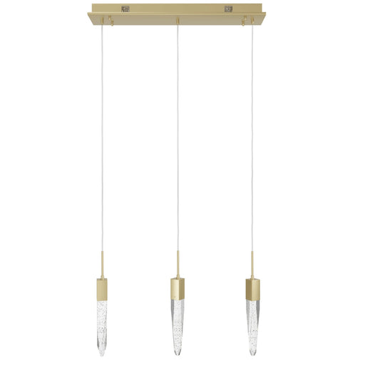 Multi-Light Pendant Avenue Lighting HF1900-3-AP-BB Aspen The Original Aspen 3-Light 32"W LED Linear Pendant in Brushed Brass/Studded Crystals Avenue Lighting