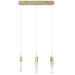 Multi-Light Pendant Avenue Lighting HF1900-3-AP-BB Aspen The Original Aspen 3-Light 32"W LED Linear Pendant in Brushed Brass/Studded Crystals Avenue Lighting