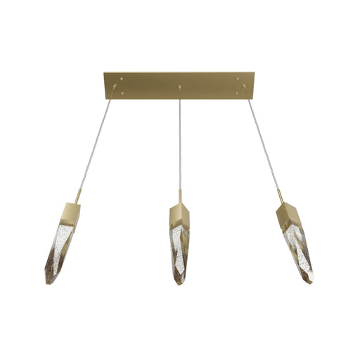 Multi-Light Pendant Avenue Lighting HF1900-3-AP-BB Aspen The Original Aspen 3-Light 32"W LED Linear Pendant in Brushed Brass/Studded Crystals Avenue Lighting