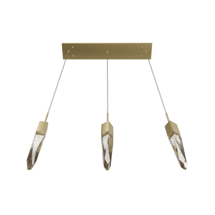 Multi-Light Pendant Avenue Lighting HF1900-3-AP-BB Aspen The Original Aspen 3-Light 32"W LED Linear Pendant in Brushed Brass/Studded Crystals Avenue Lighting