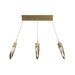 Multi-Light Pendant Avenue Lighting HF1900-3-AP-BB Aspen The Original Aspen 3-Light 32"W LED Linear Pendant in Brushed Brass/Studded Crystals Avenue Lighting