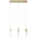 Multi-Light Pendant Avenue Lighting HF1900-3-AP-BB-C Aspen The Original Aspen 3-Light 32"W LED Linear Pendant in Brushed Brass/Clear Crystals Avenue Lighting