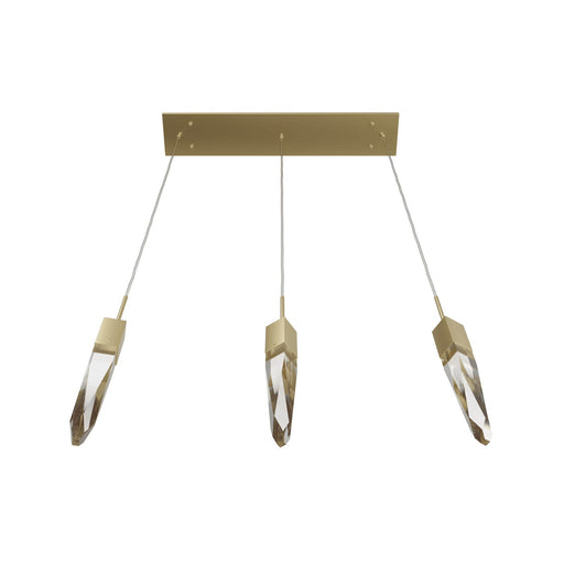 Multi-Light Pendant Avenue Lighting HF1900-3-AP-BB-C Aspen The Original Aspen 3-Light 32"W LED Linear Pendant in Brushed Brass/Clear Crystals Avenue Lighting