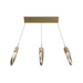 Multi-Light Pendant Avenue Lighting HF1900-3-AP-BB-C Aspen The Original Aspen 3-Light 32"W LED Linear Pendant in Brushed Brass/Clear Crystals Avenue Lighting