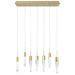 Multi-Light Pendant Avenue Lighting HF1900-7-AP-BB-C Aspen 7-Light 47"W LED Pendant in Brushed Brass/Clear Crystals Avenue Lighting