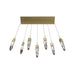 Multi-Light Pendant Avenue Lighting HF1900-7-AP-BB-C Aspen 7-Light 47"W LED Pendant in Brushed Brass/Clear Crystals Avenue Lighting
