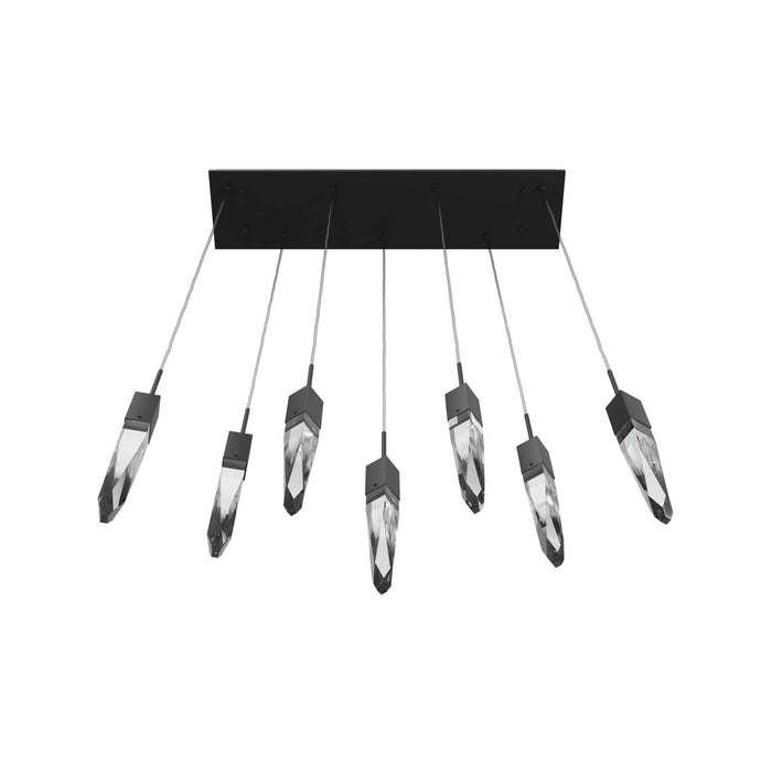 Multi-Light Pendant Avenue Lighting HF1900-7-AP-BK-C Aspen 7-Light 47"W LED Pendant in Black/Clear Crystals Avenue Lighting